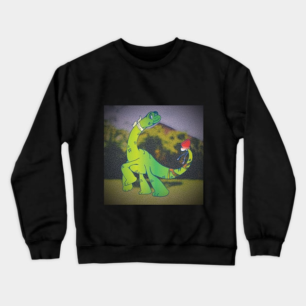 Apatosaurus classic (in habitat) Crewneck Sweatshirt by DinosauriA